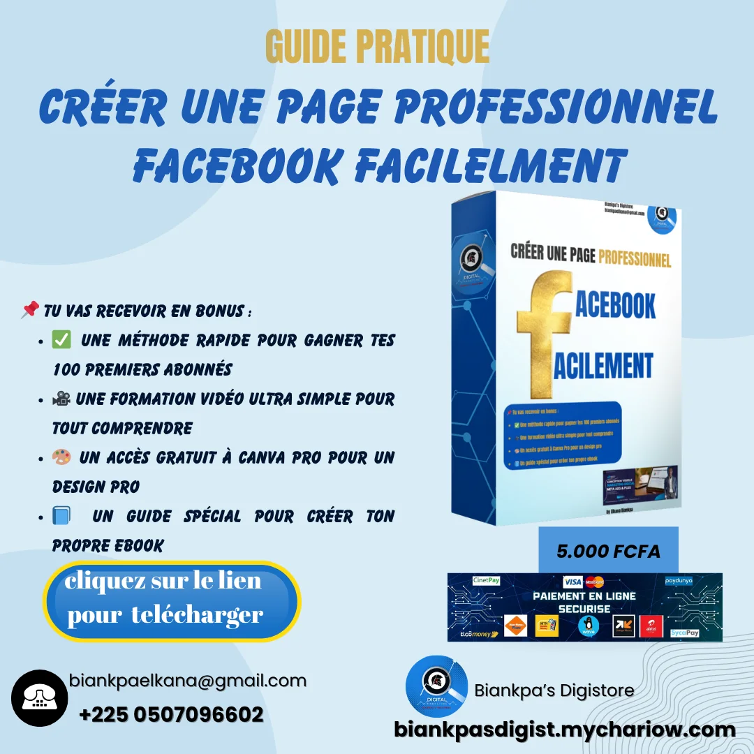 Services digitaux — Boutique & Page Facebook clés en main